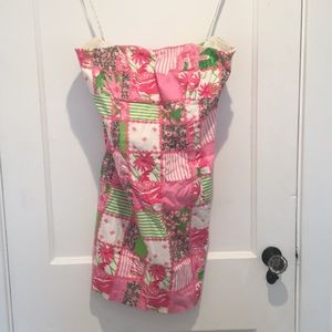 Lilly Pulitzer pink strapless dress